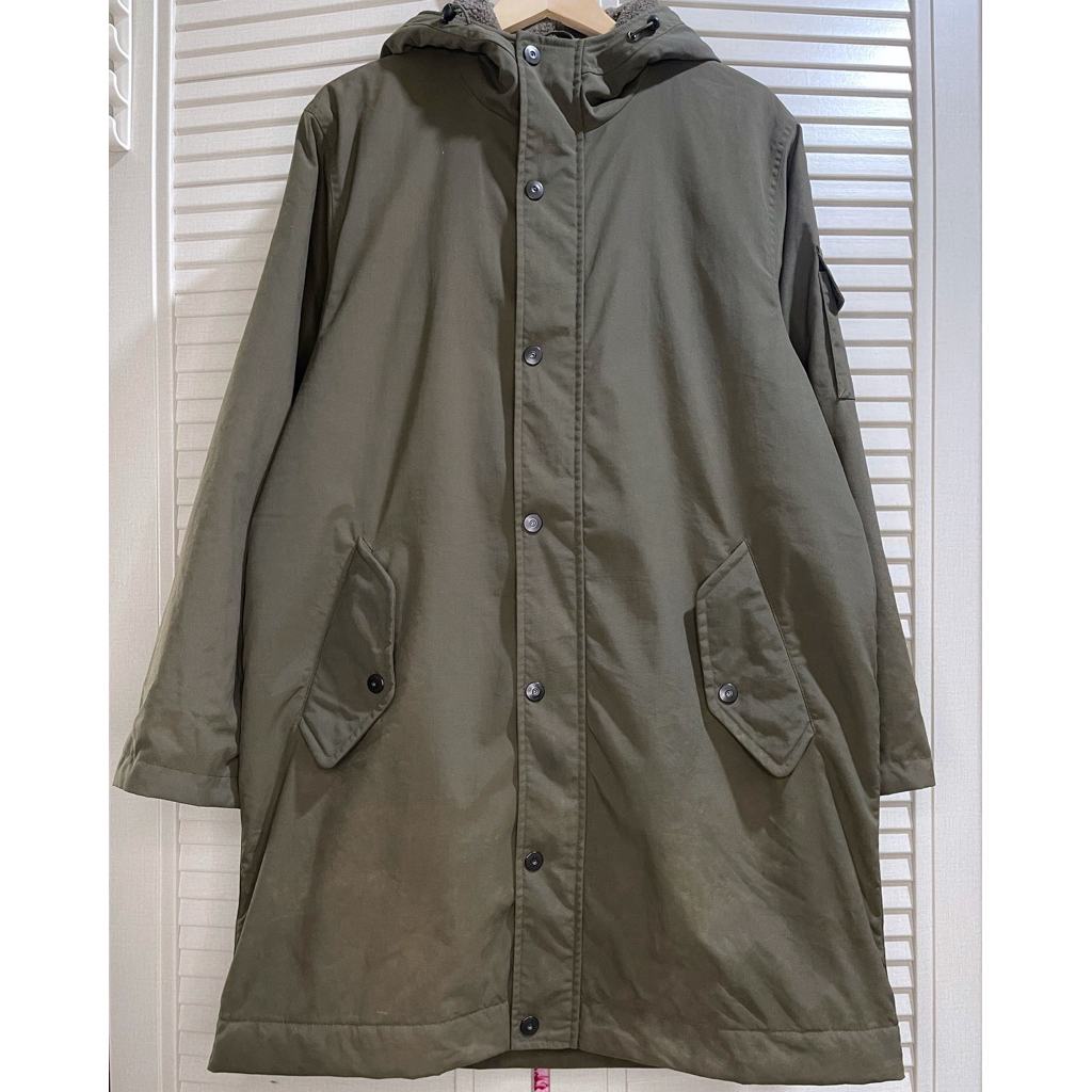 Uniqlo - Teflon Protected Military Parka Down Coat - Olive Green - Size L