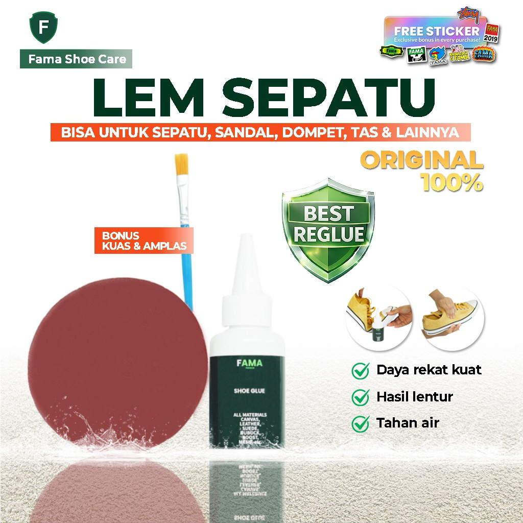FAMA -Lem Sepatu-Bonus Amplas+Kuas-Shoe Glue-fama shoe cleaner -fama shoes cleaner