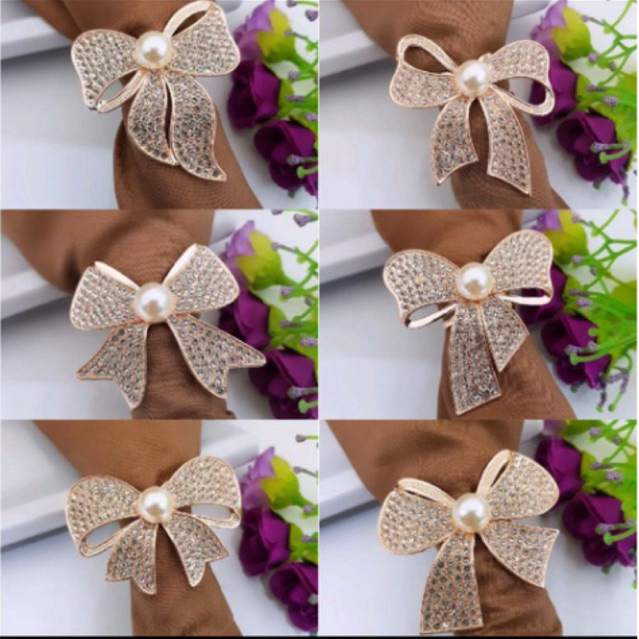 Bros Jilbab Ring Cincin dengan Aksen Mutiara Elegan