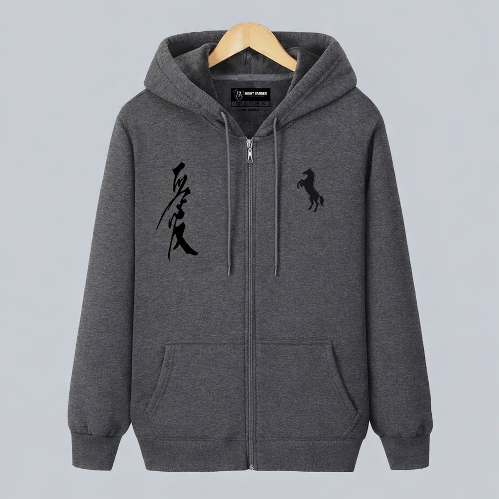 NIGHT BADGER Jaket Pria Wanita Logo Rilex Kuda Hitam Jacket Premium Unisex