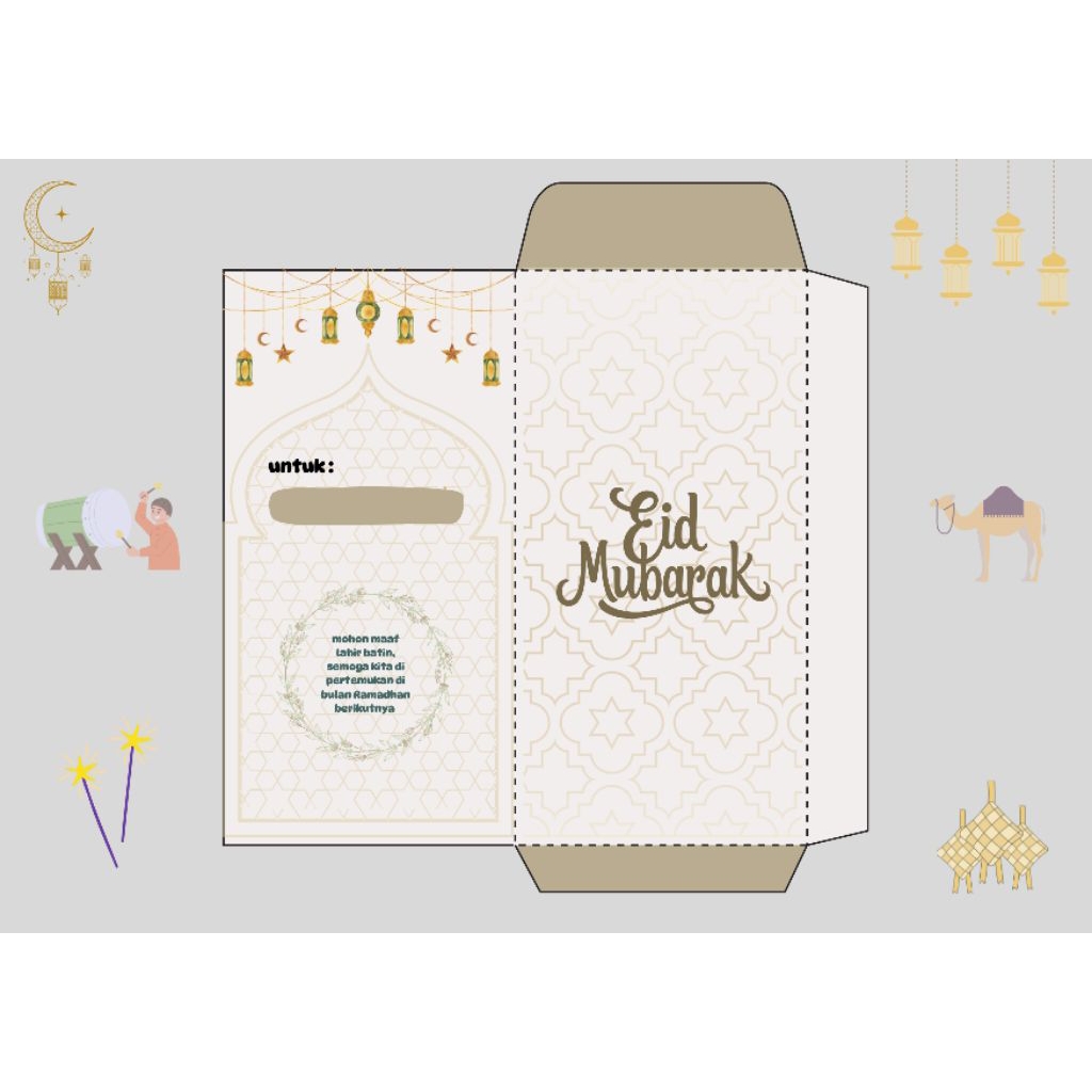 Amplop lebaran aestetic, amplop lebaran custom gambar atau tulisan, amplop lebaran viral