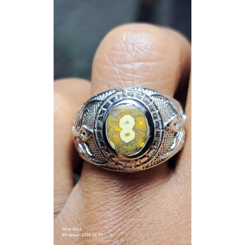 cincin batu akik angka 8 Klawing dim 10 ring 8