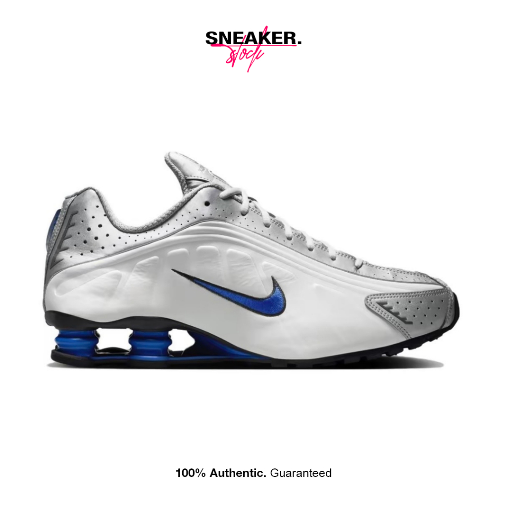 Nike Shox R4 Metallic Silver Racer Blue 100% Original BNIB