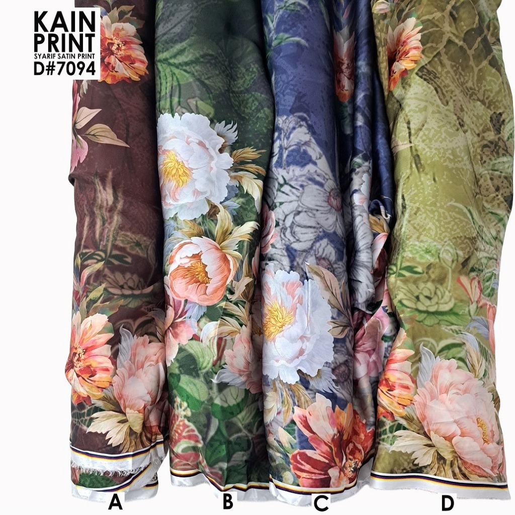 Kain / Kain Printing / Kain print Satin Silk D.7094