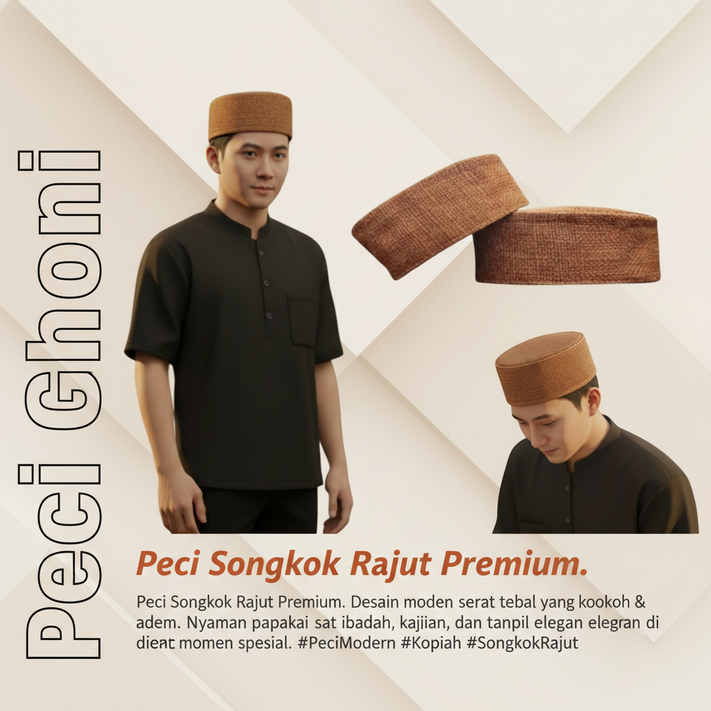 Peci Ghoni Ovall Ukuran Anak Sampai Dewasa  Peci Karung Goni Peci Habib Bahar Peci Abdul Ghoni