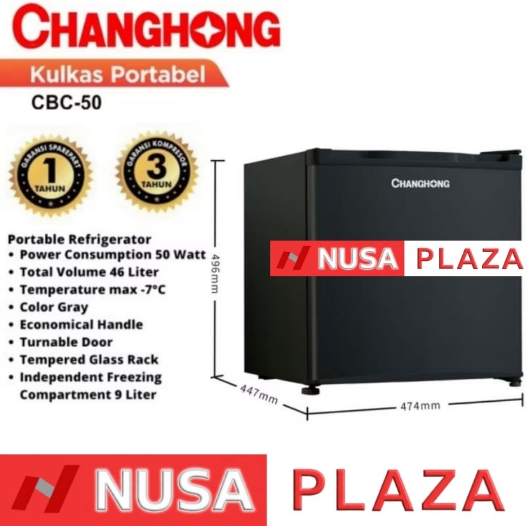 KULKAS PORTABLE MINI CHANGHONG CBC-50 (LUAR MEDAN)
