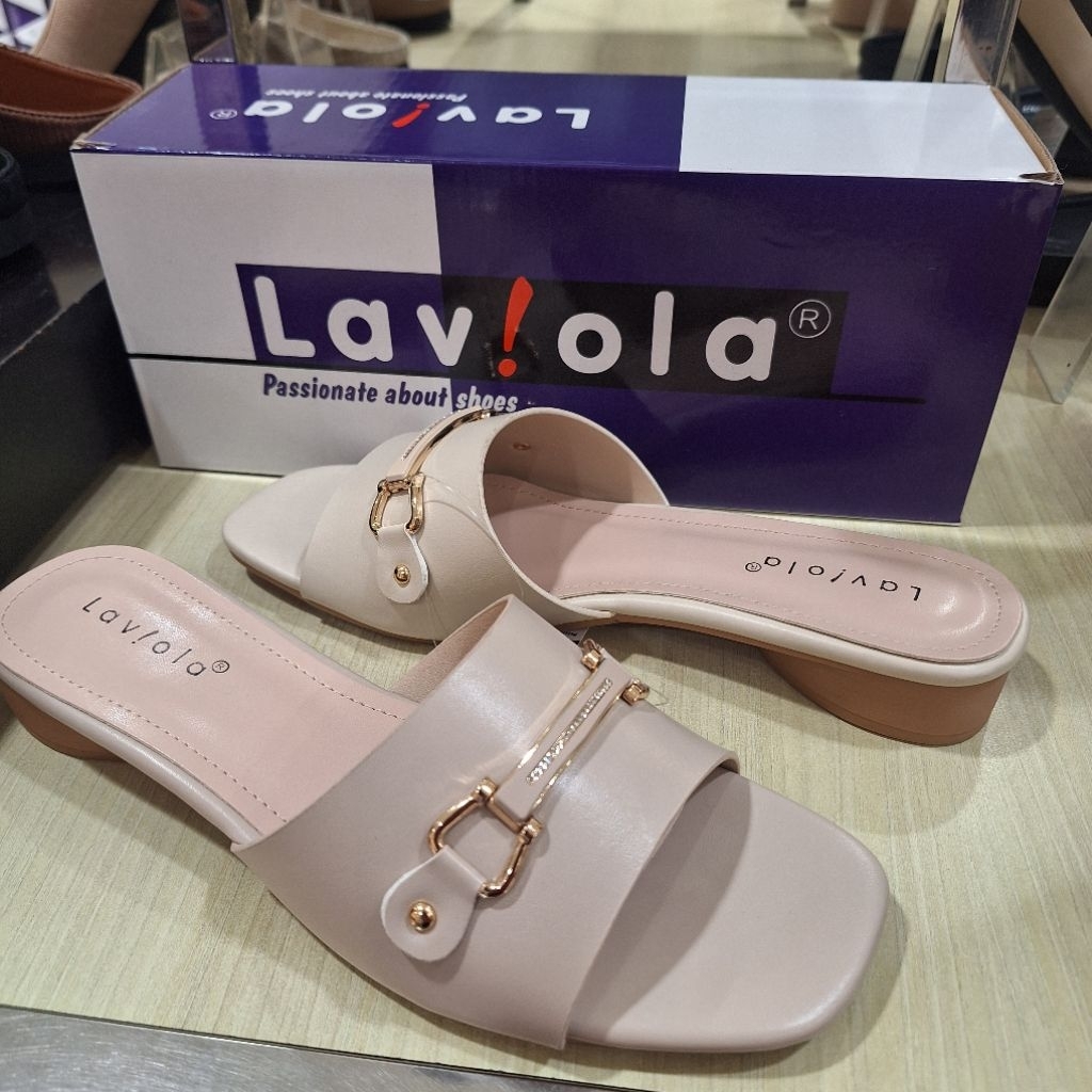 Sandal Selop Wanita Laviola hak pendek 3cm