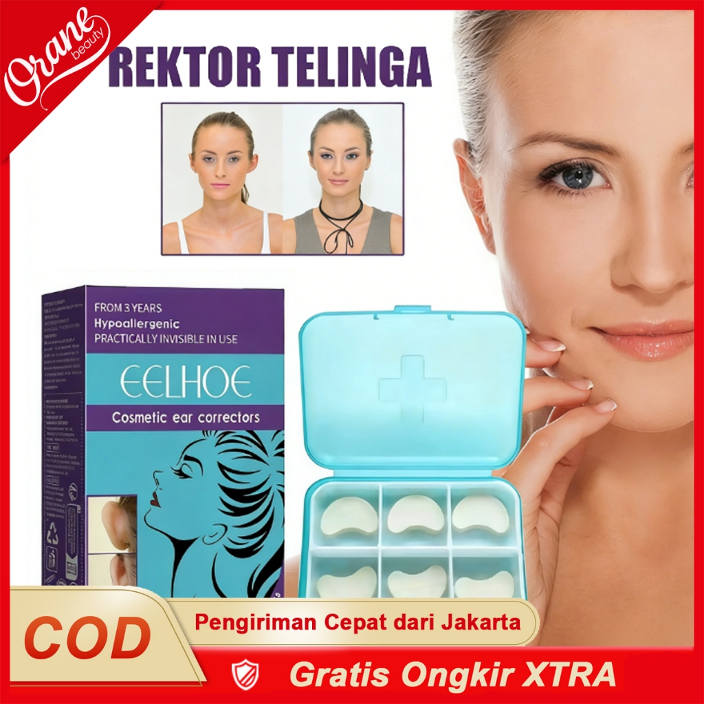 Oranebeauty 6 pcs Stiker Telinga Peri Korektor Telinga Stiker Perekat Diri Pita Telinga Peri Tambala