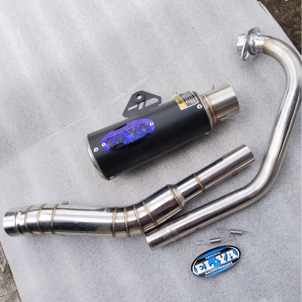 knalpot racing ELYA original dos gp2 hitam pnp motor satria Fu Vixion old new Sonic cbr mp gl cb Jup