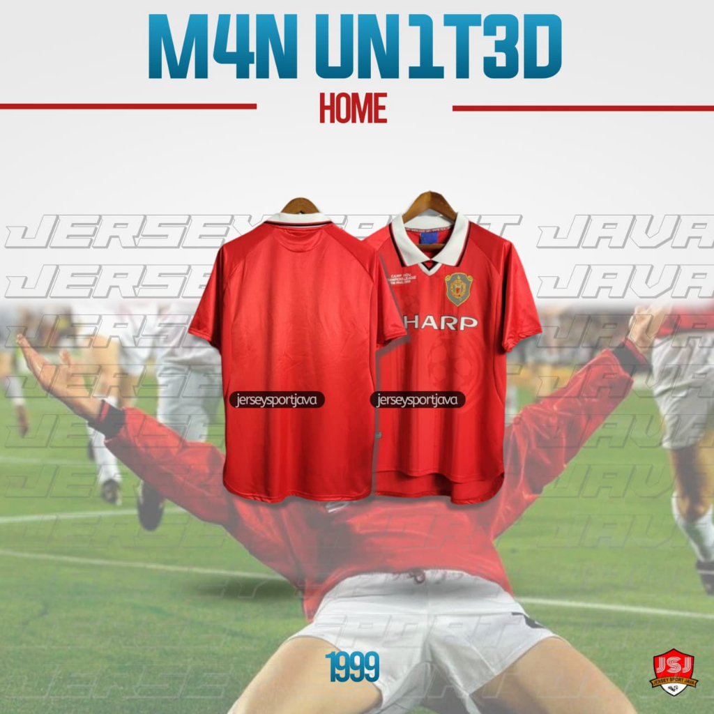 ( bisa cod ) JERSEY BAJU BOLA PRIA RETRO MU HOME FINAL UCL CAMP NOU 1999 GRADE AAA+ - BEST HIGT QUAL