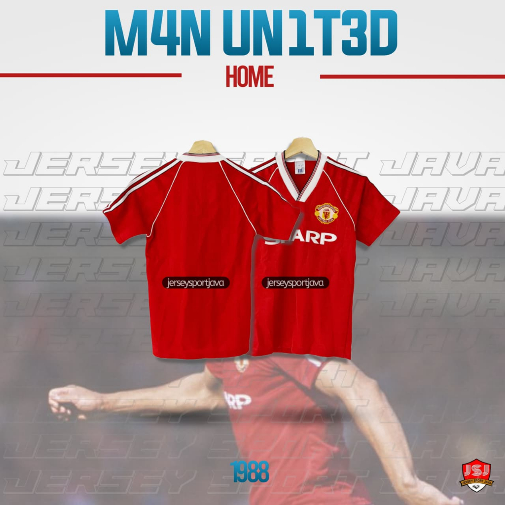 ( BISA COD ) JERSEY BAJU BOLA PRIA RETRO MU HOME 1988 GRADE AAA+ - BEST HIGT QUALITY