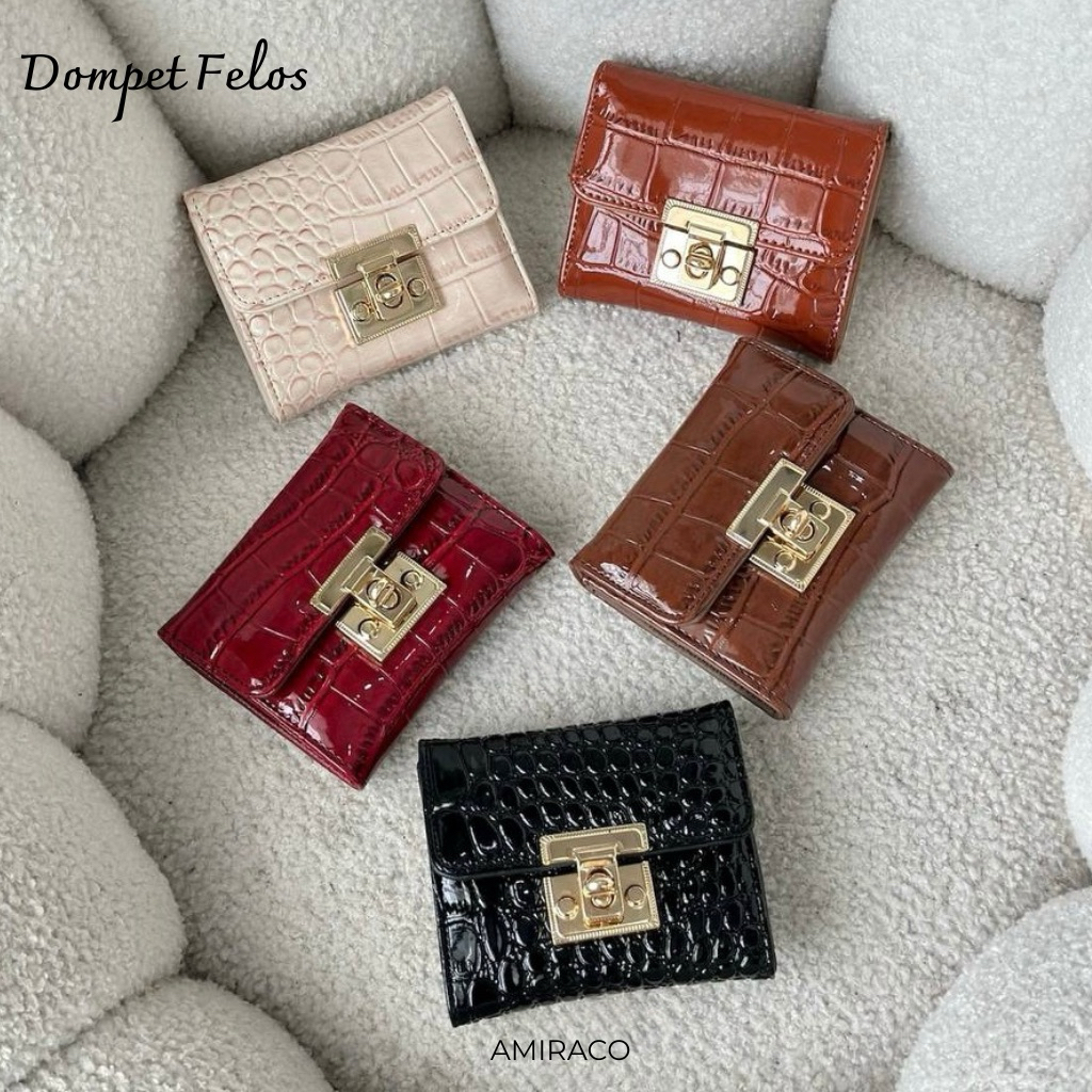 AMIRACO Dompet Felos Wanita Croco Premium 11x10cm