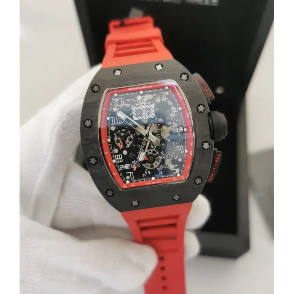 JAM TANGAN RM011 FM CARBON BLACK SWISS MATIC