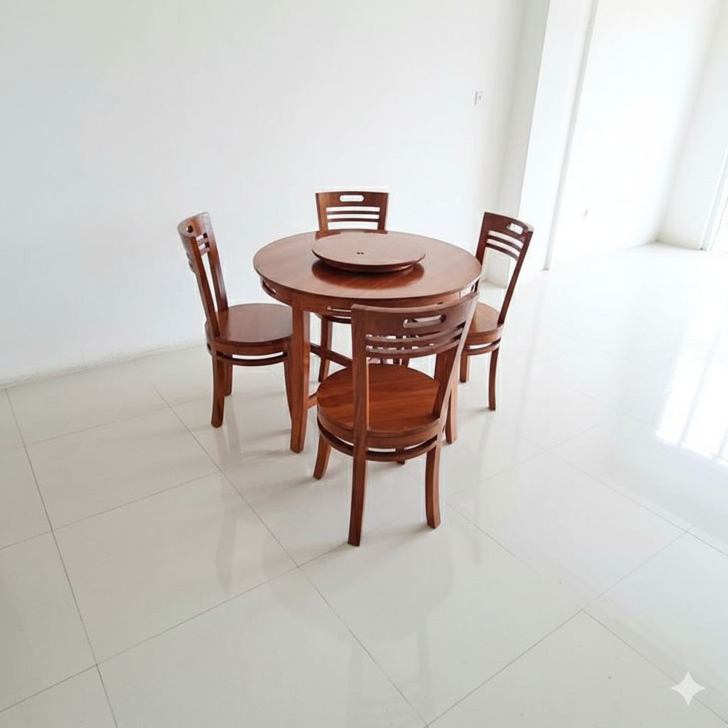 Meja makan kayu meja makan minimalis meja makan bulat