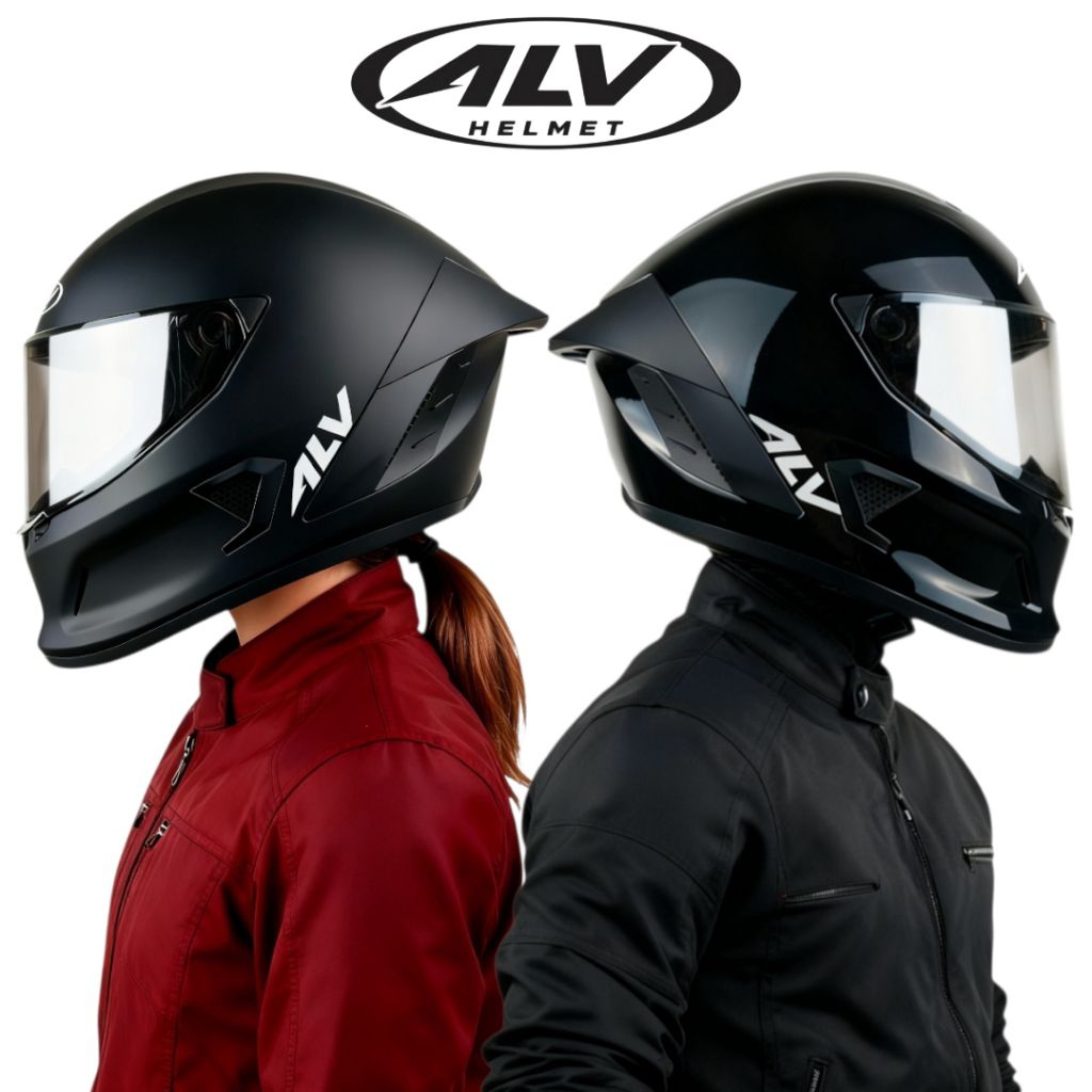 helm ALV SKULL ORIGINAL FULL FACE BLACK GLOS VIRAL TERBARU