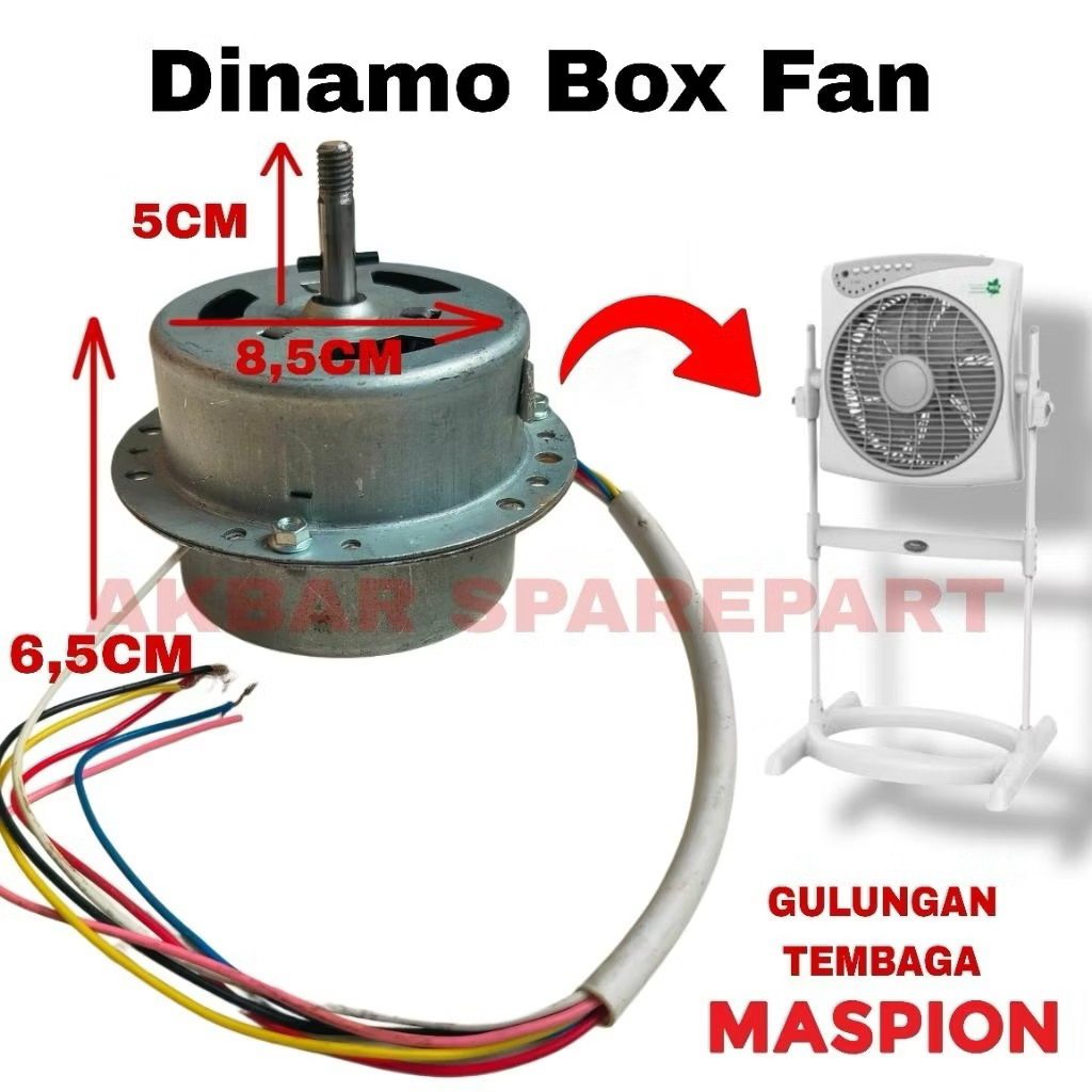 Dinamo Box Fan Model Maspion PREMIUM Quality-Motor Kipas Box Fan Gulungan TEMBAGA-Kipas Angin KOTAK