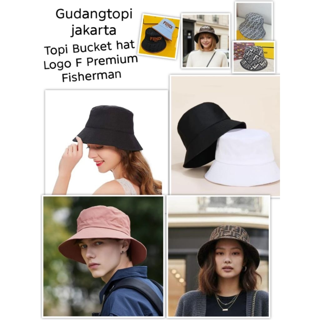 Topi Bucket Hat Logo Fnd Topi Premium Logo F Topi Pria Wanita Topi Terbaru