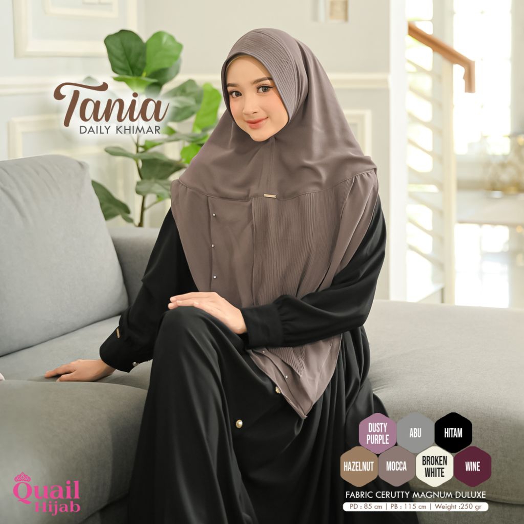 Hijab Instan Bergo Jumbo Ceruty TANIA Original Jilbab Quail
