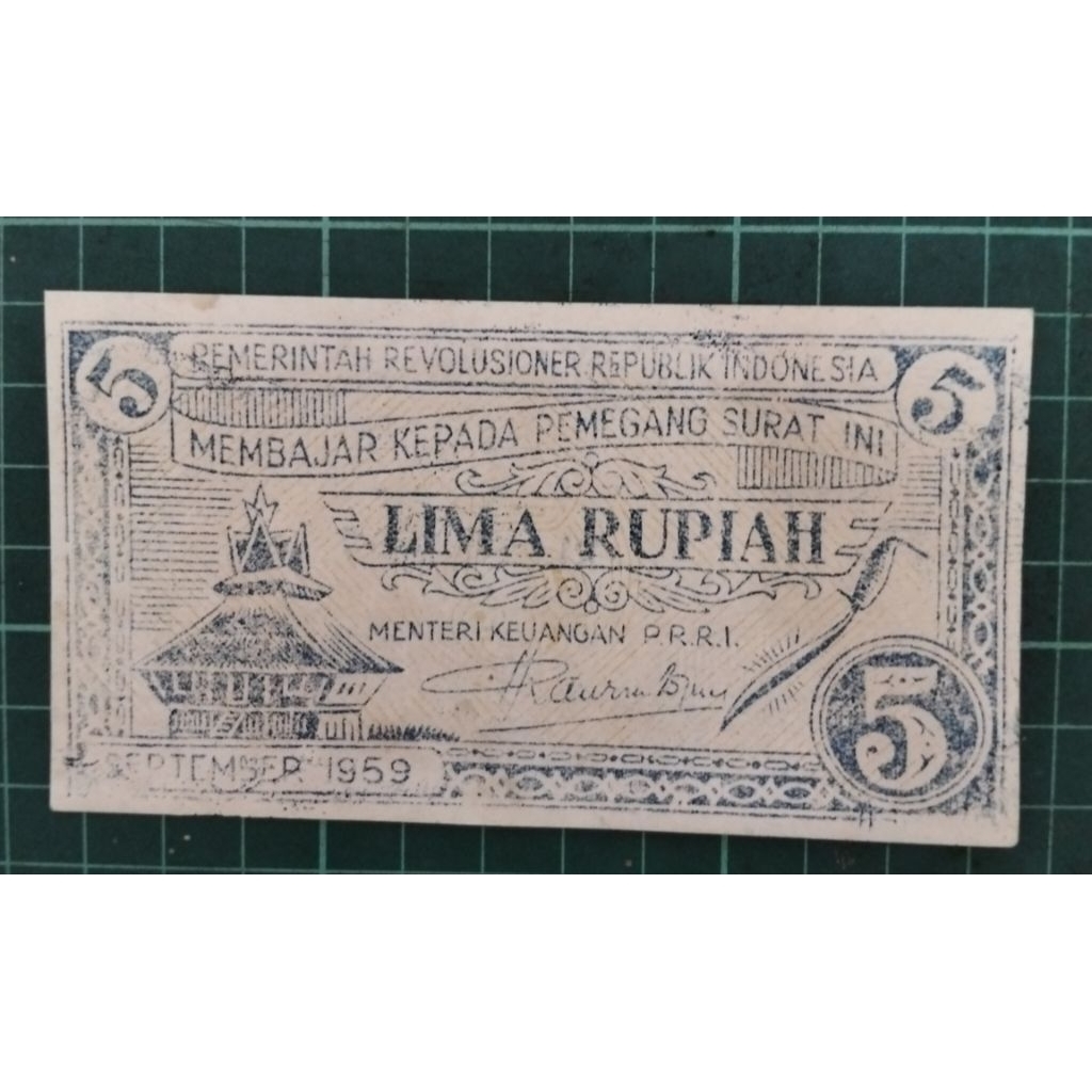 uang 5 rupiah PRRI 1959