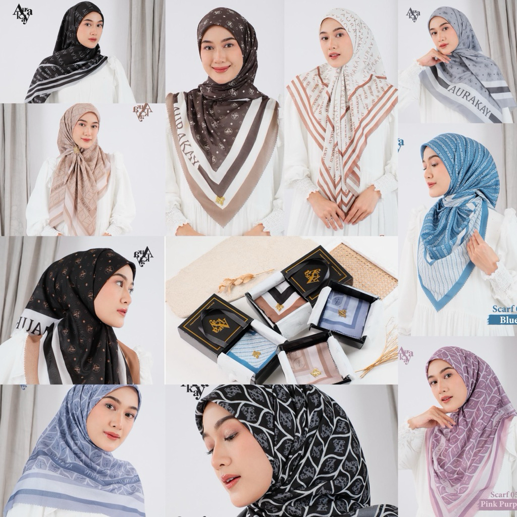 HIJAB PERSEGI SCRAFT PREMIUM 7705 ORI BY AURAKAY