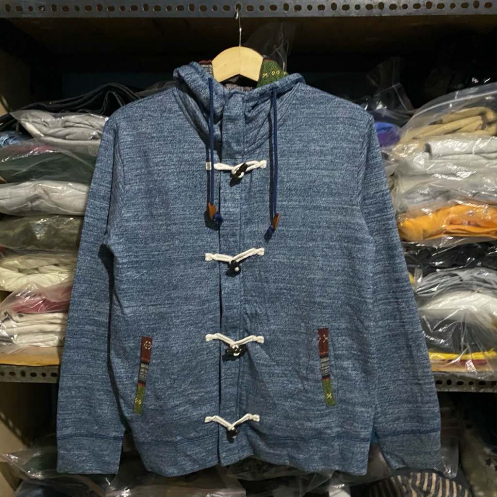 Power To The People Terry Hoodie Biru Size M 65x50