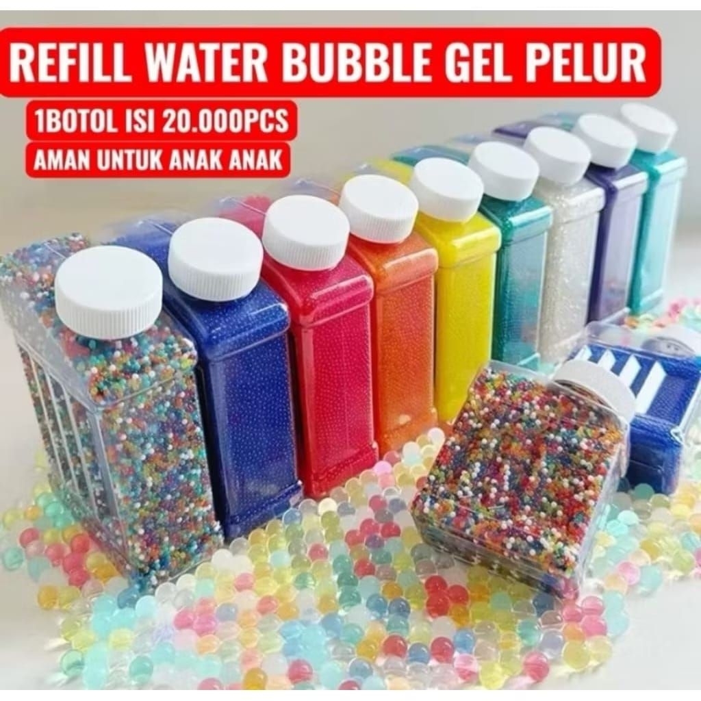 GAMA - REFILL WATER BUBBLE GEL PELURU 7-8mm MAINAN PELURU HYDROGEL JELLY REFILLGAMA - REFILL WATER B