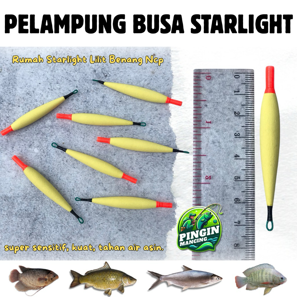 Pelampung Pancing Busa Starlight Fosfor Super Sensitif Ikan Mas Nila Gurami Bandeng Patin Bawal Lele