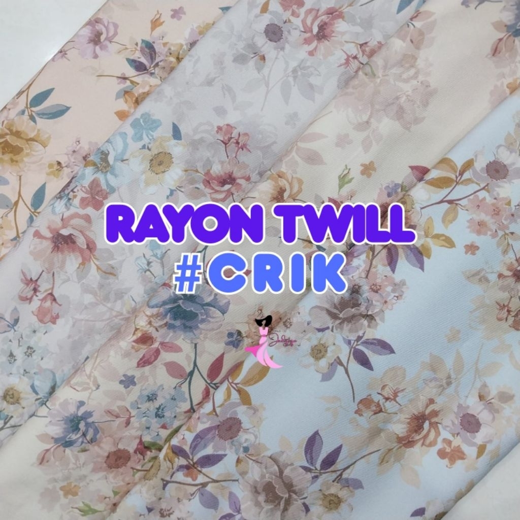 [CRIK] rayon twill premium / rayon twill print / rayon twill kembangan / rayon twill motif bunga / r