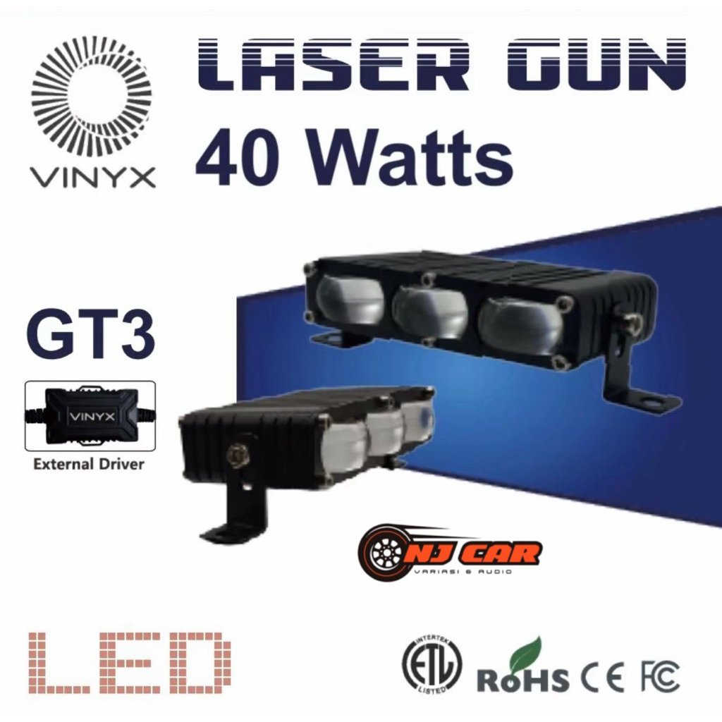 Mini Laser Vinyx GT3 Mini Projie Slim Lampu Tembak Lampu Sorot 3 Mata Mobil Motor