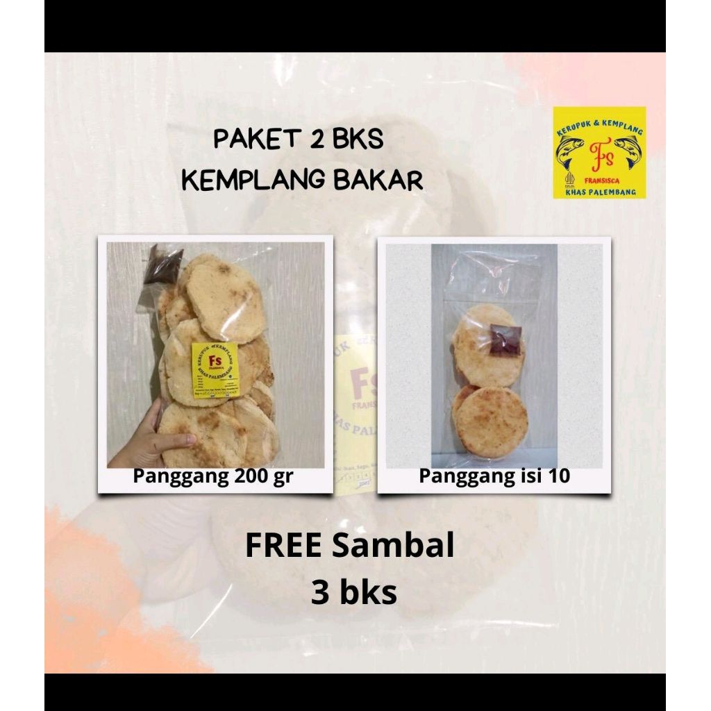 PAKET 2PCS KEMPLANG BAKAR ( KEMPLANG BAKAR BADAK 200G & KEMPLANG BAKAR BULAT ISI 10