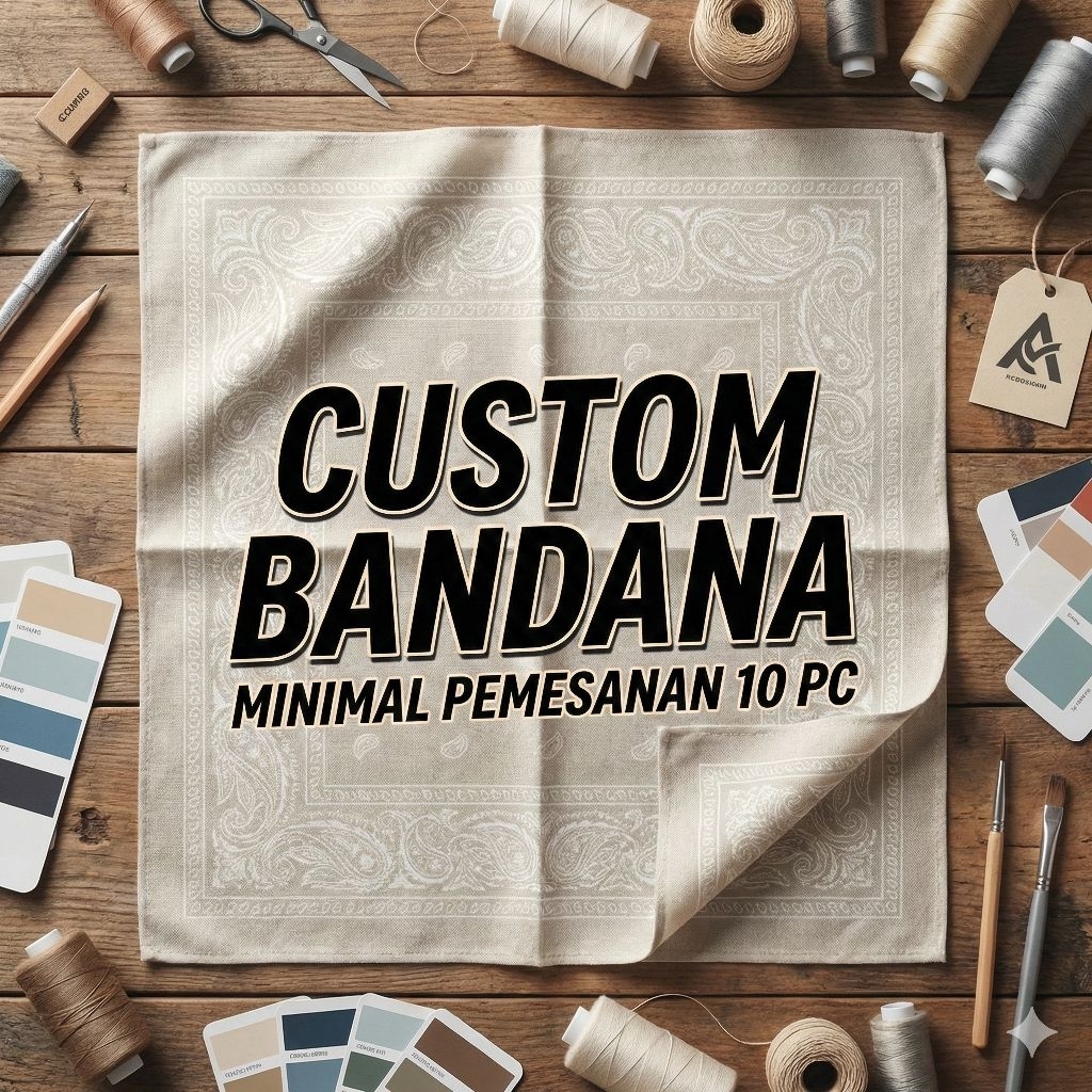 Bandana Motor, Syal Leher, Bandana Komunitas, Sapu Tangan Custom.