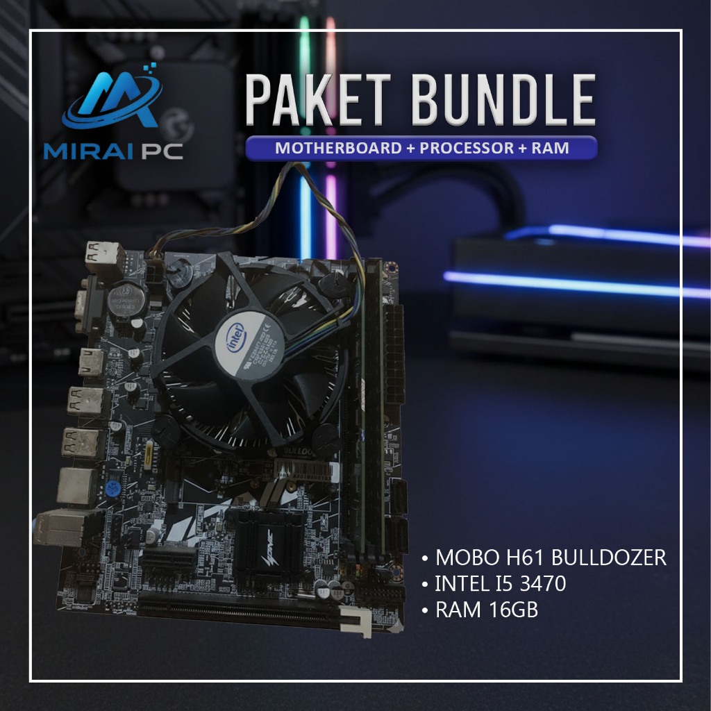 Motherboard H61 i5 3470 Ram 16GB Kondisi Normal