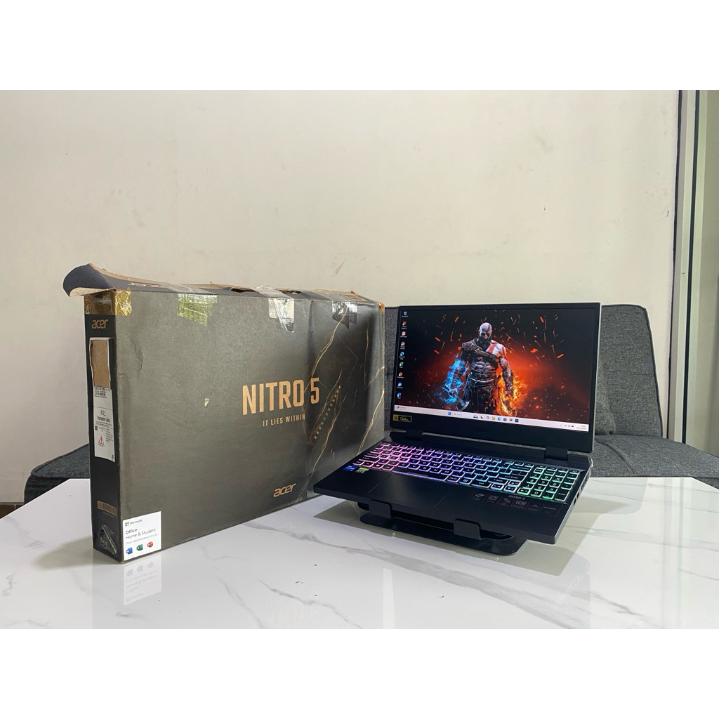 Acer Nitro 5 AN515 Core i5 gen 12 RAM 8 GB SSD 512GB NVIDIA RTX 3050 4 GB Fullset