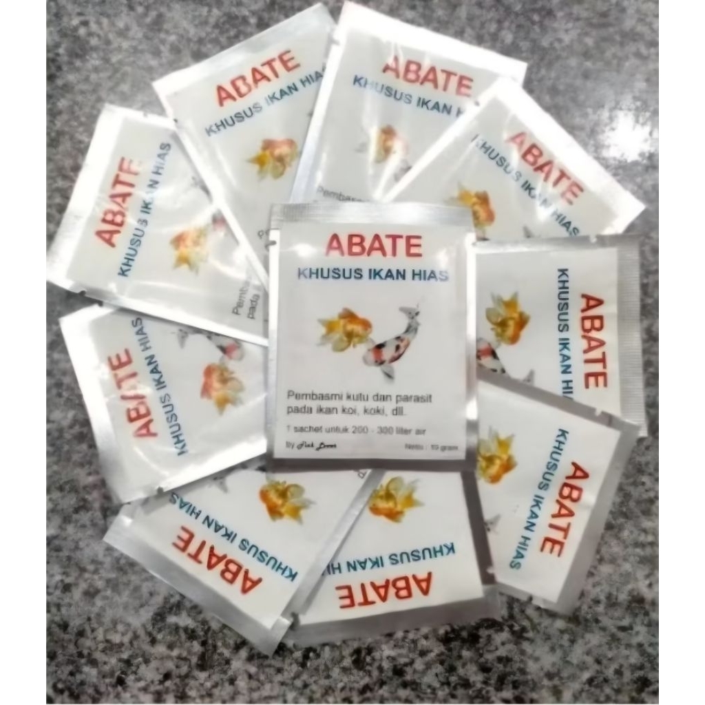 Obat Ikan FISH LOVER ANTI KUTU ABATE 10gr ORIGINAL obat kutu ikan koi,koki,dll