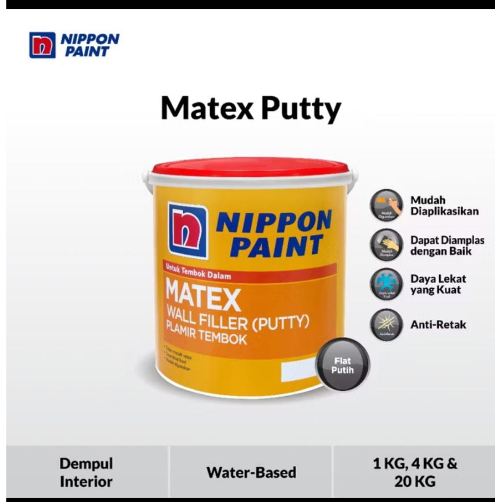 Nippon Paint -Matex Putty 002-Plamir Tembok By Nippon Paint-20kg