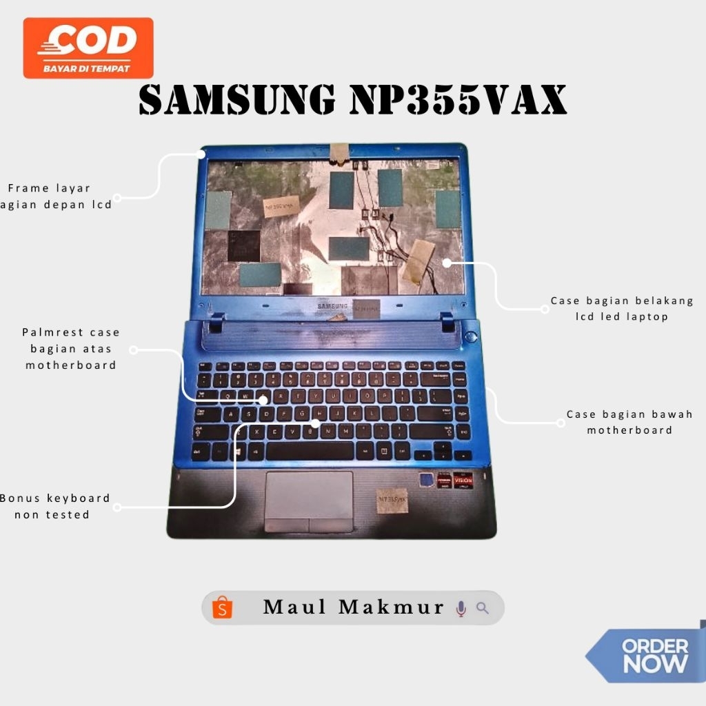SECOND Casing Laptop Samsung NP 355VAX NP355 | Case Fullset Laptop