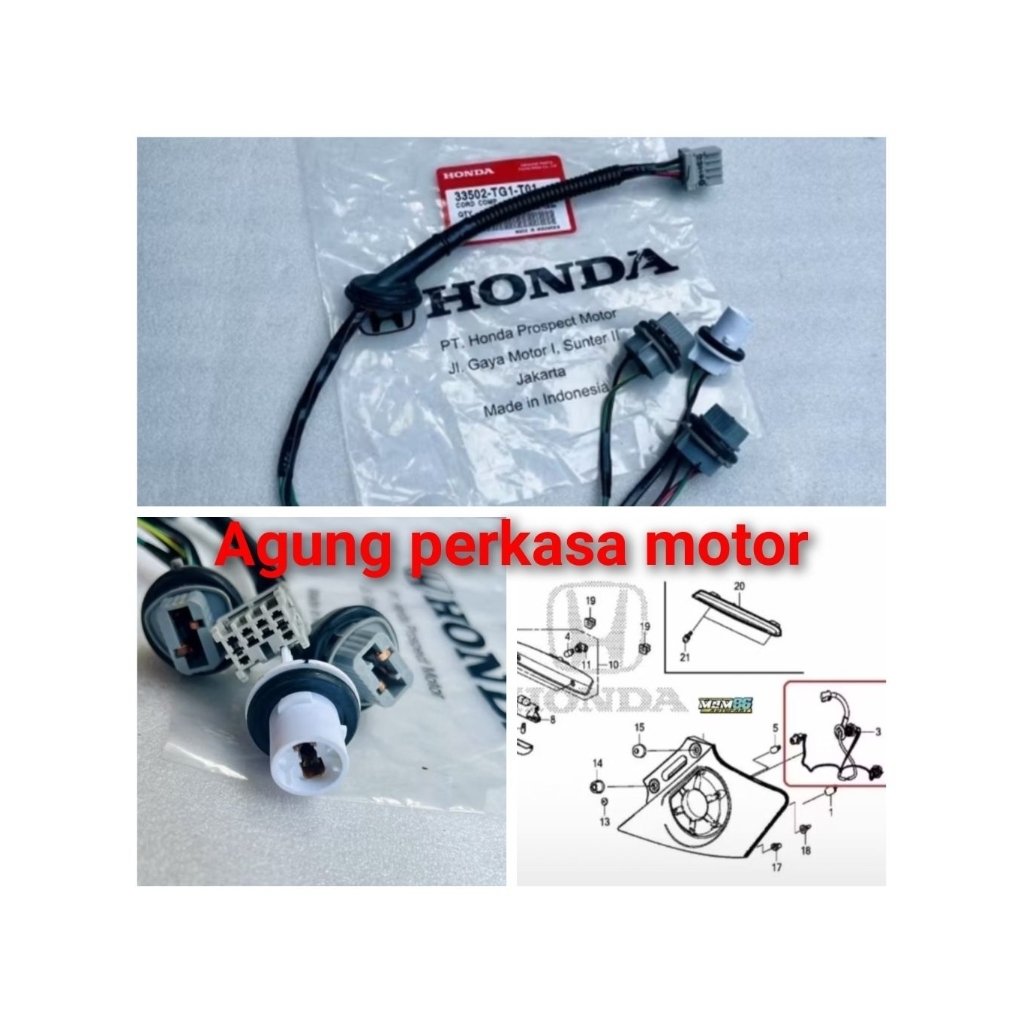 soket lampu rem original honda mobilio
