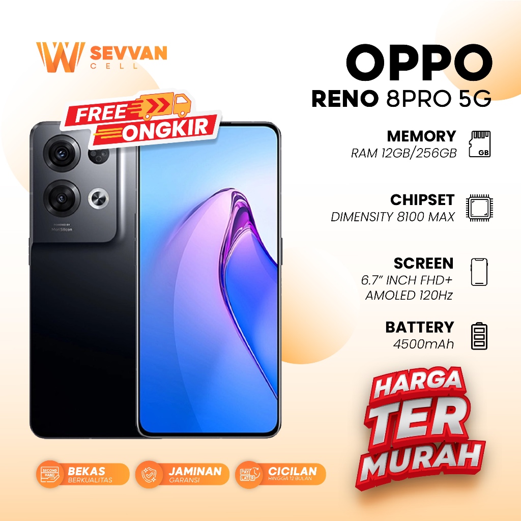 Handphone Oppo Reno 8 Pro 5G 12 256GB