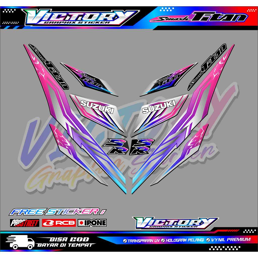STRIPING VARIASI SUZUKI SMASH TITAN / STICKER LIST VARIASI MOTOR SMASH TITAN