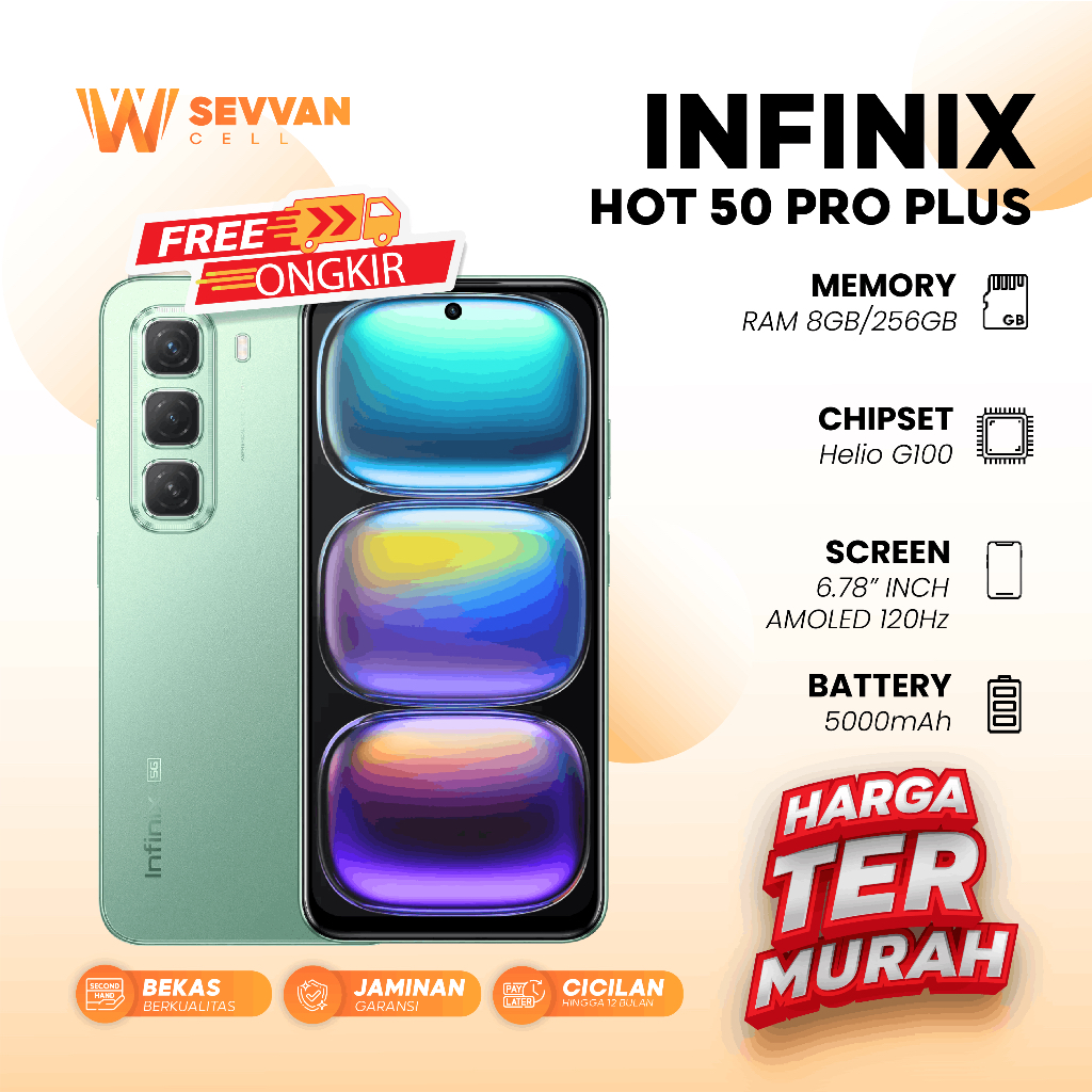 Handphone Infinix Hot 50 Pro Plus Ram 8 256GB