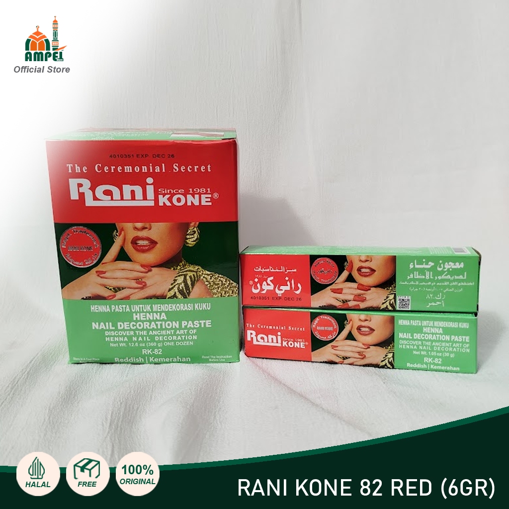 Pacar Kutek Kuku Rani Kone RK 82 6gr Merah Kemerahan Asli Dari India Untuk Kecantikan Wanita