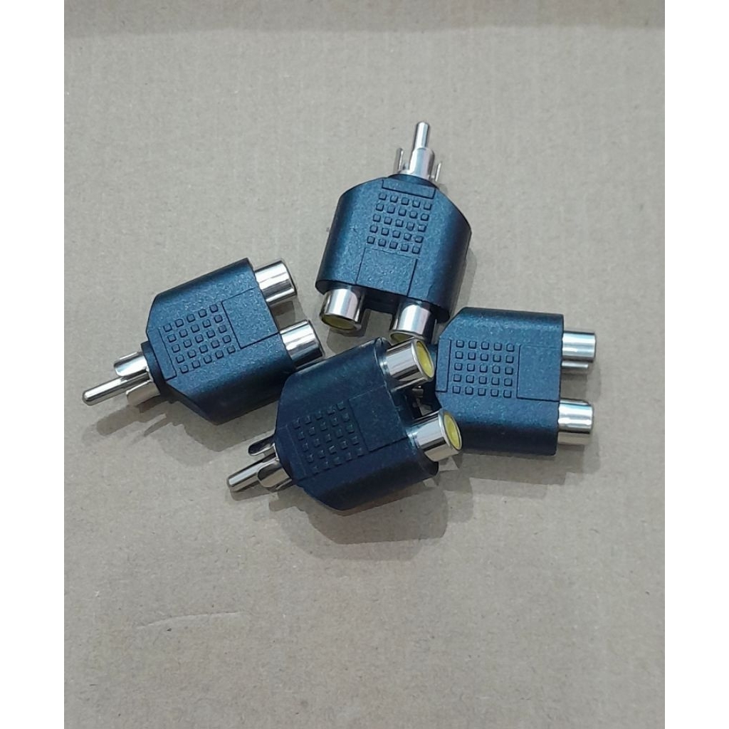 JAK T RCA / Y RCA 2 SOKET RCA TO 1 RCA CABANG AUDIO 1  KELUAR 2 BERKUALITAS BAGUS