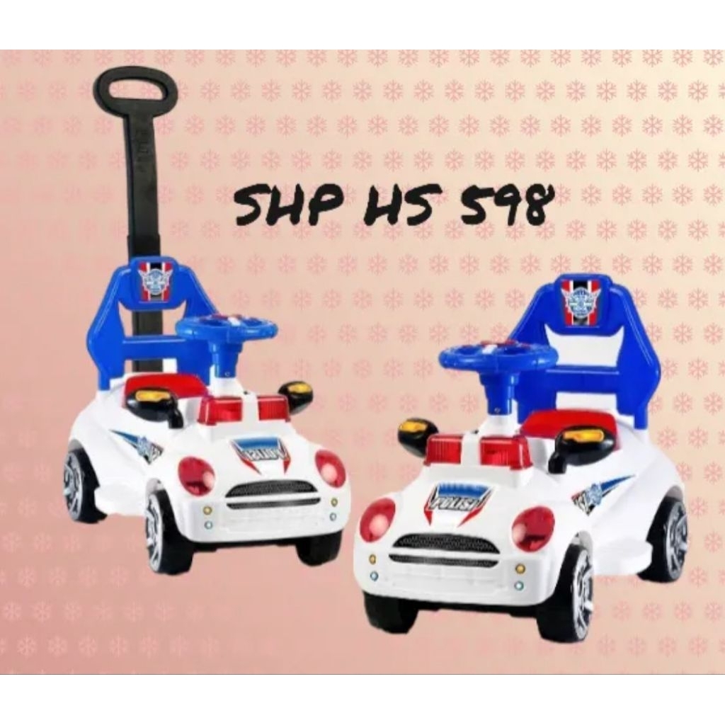 SHP HS 598 Mobil Polisi mainan anak - Mobil dorong ada musik dan suara sirine