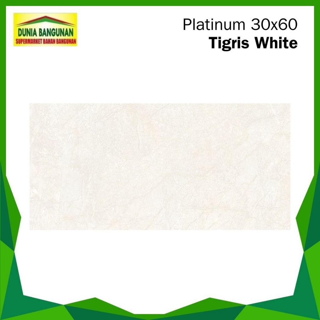 Keramik Dinding Platinum 30x60 Tigris White Keramik Glossy Putih Kamar Mandi Dapur