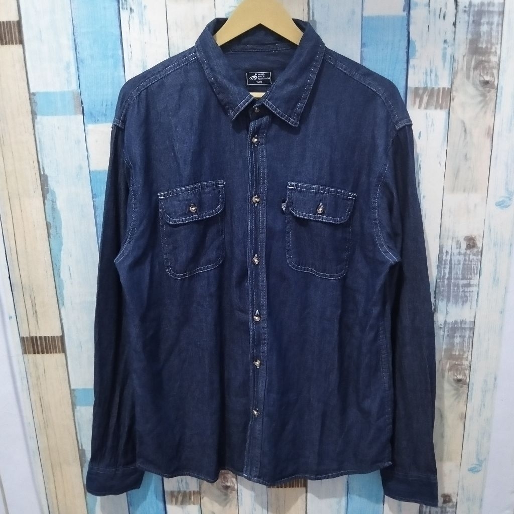 kemeja denim wind face outdoor original