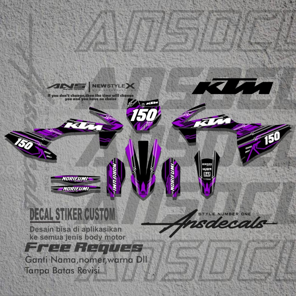DECAL KTM 85/KTM 250 FULL BODY STIKER MOTOR KTM 85/250 FREE REQUEST