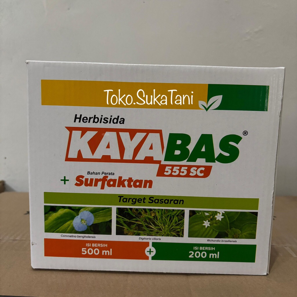 HERBISIDA KAYABAS 555 SC + SURFAKTAN KEMASAN 500 ml OBAT RUMPUT JAGUNG
