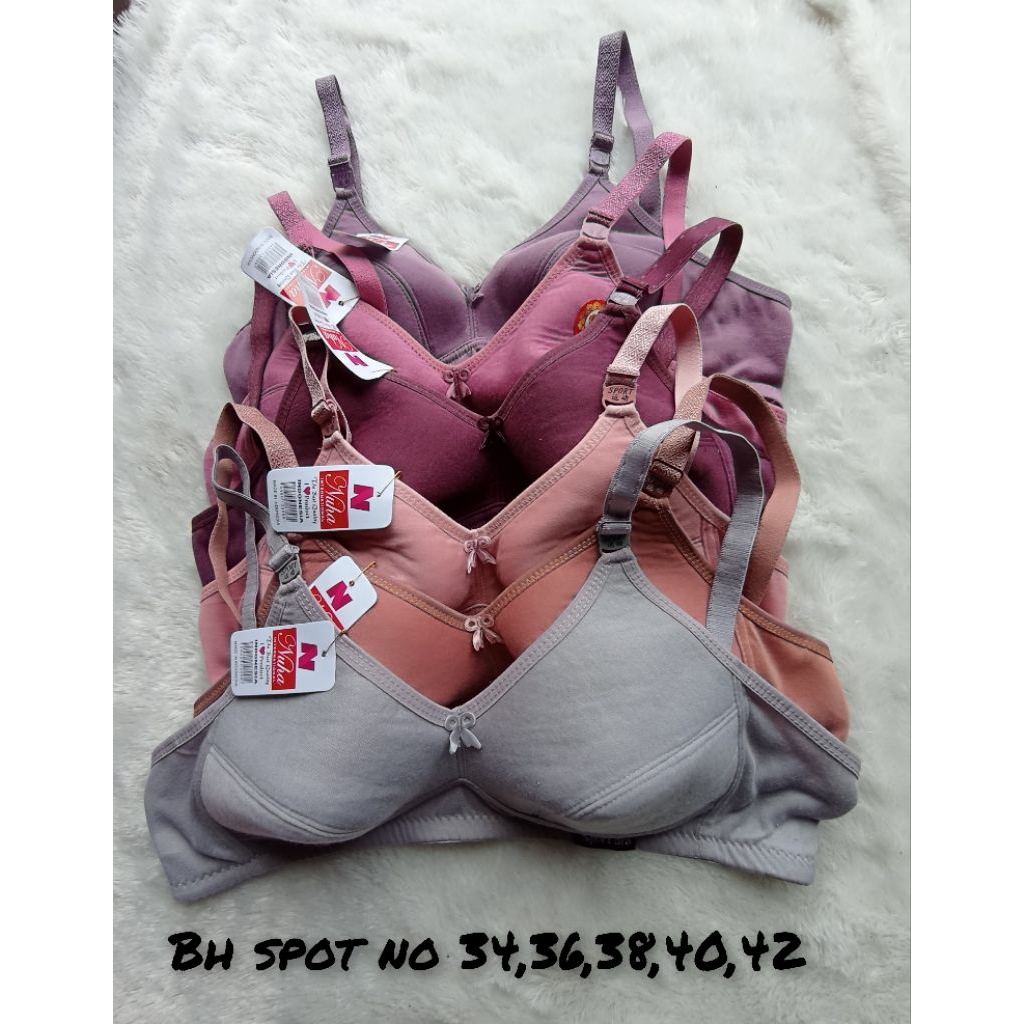 bh spot bra dewasa dan remaja Nuha (polos)tanpa busa,tanpa kawat no 34,36,38,40,42