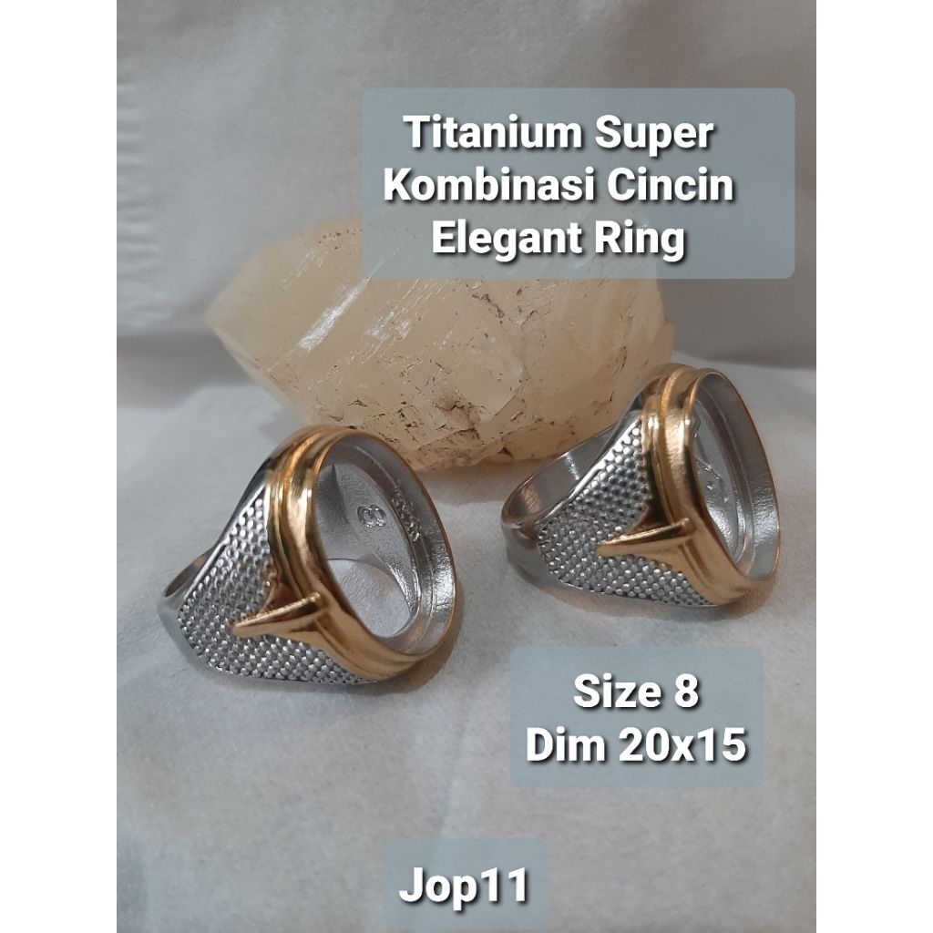 RING Emban Cincin Titanium Super Kombinasi Elegant untuk Batu Tanam Akik Permata Crystal | Ikatan Ci