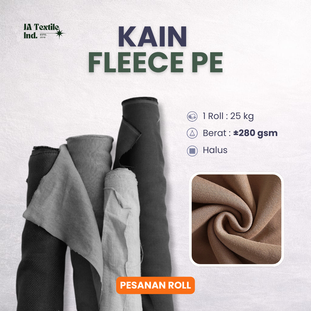 1 ROLL | KAIN FLEECE PE 280 GSM - ROLL 25 KG
